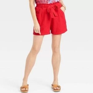 NWT Knox Rose By Target Women's Red Embroidered Tie-Waist Shorts